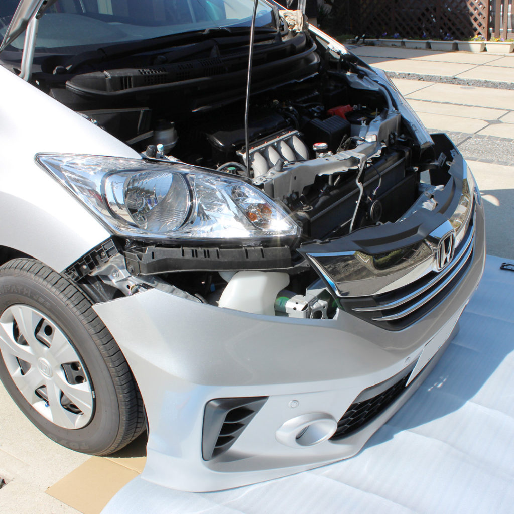 バンパー外し完了 斜め