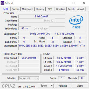 CPUをオーバークロック｜intel Core i7 K875