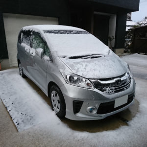 北九州市は薄っすら雪が積もりました