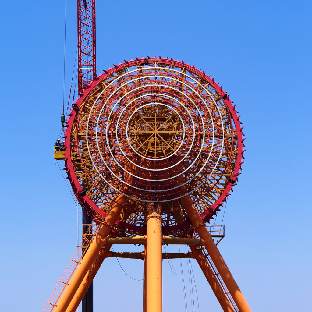 観覧車解体作業