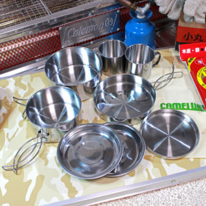 丸型キャンピング鍋8点セット【カクセー】