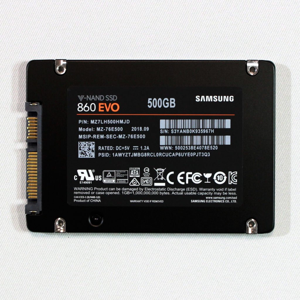 V-NAND SSD 860 EVO 500G　裏