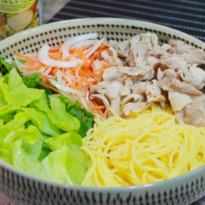 冷しゃぶスパサラのメガ盛り作った|男の料理